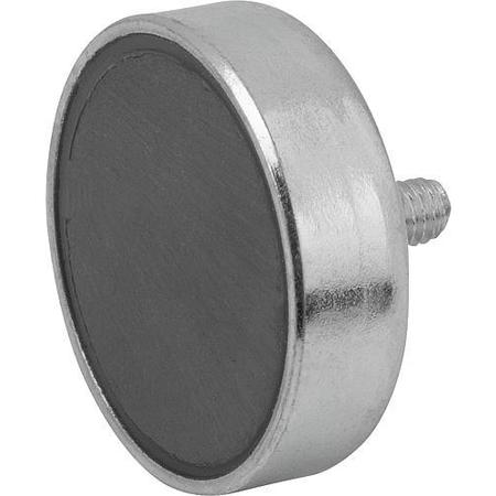 KIPP Magnet, ceramic, shallow pot, dia. 25 mm, M4 external thread K0549.25